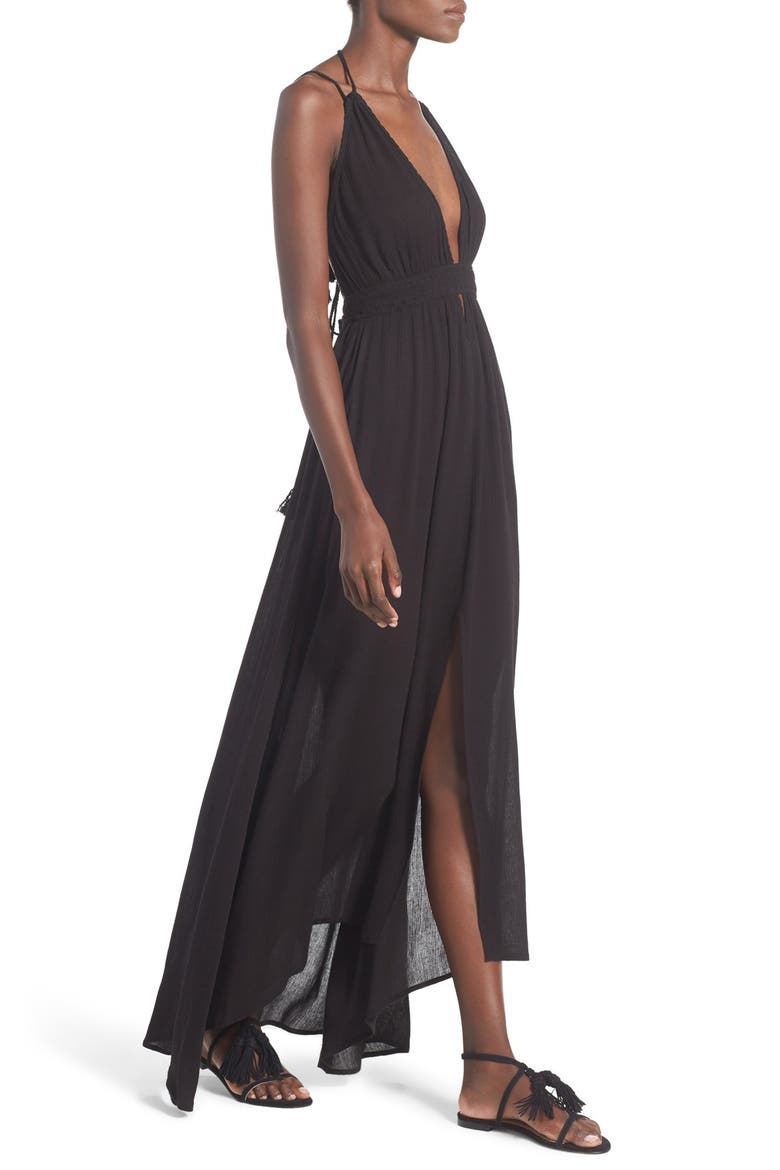 ASTR 'Belen' Maxi Dress, Alternate, color, BLACK