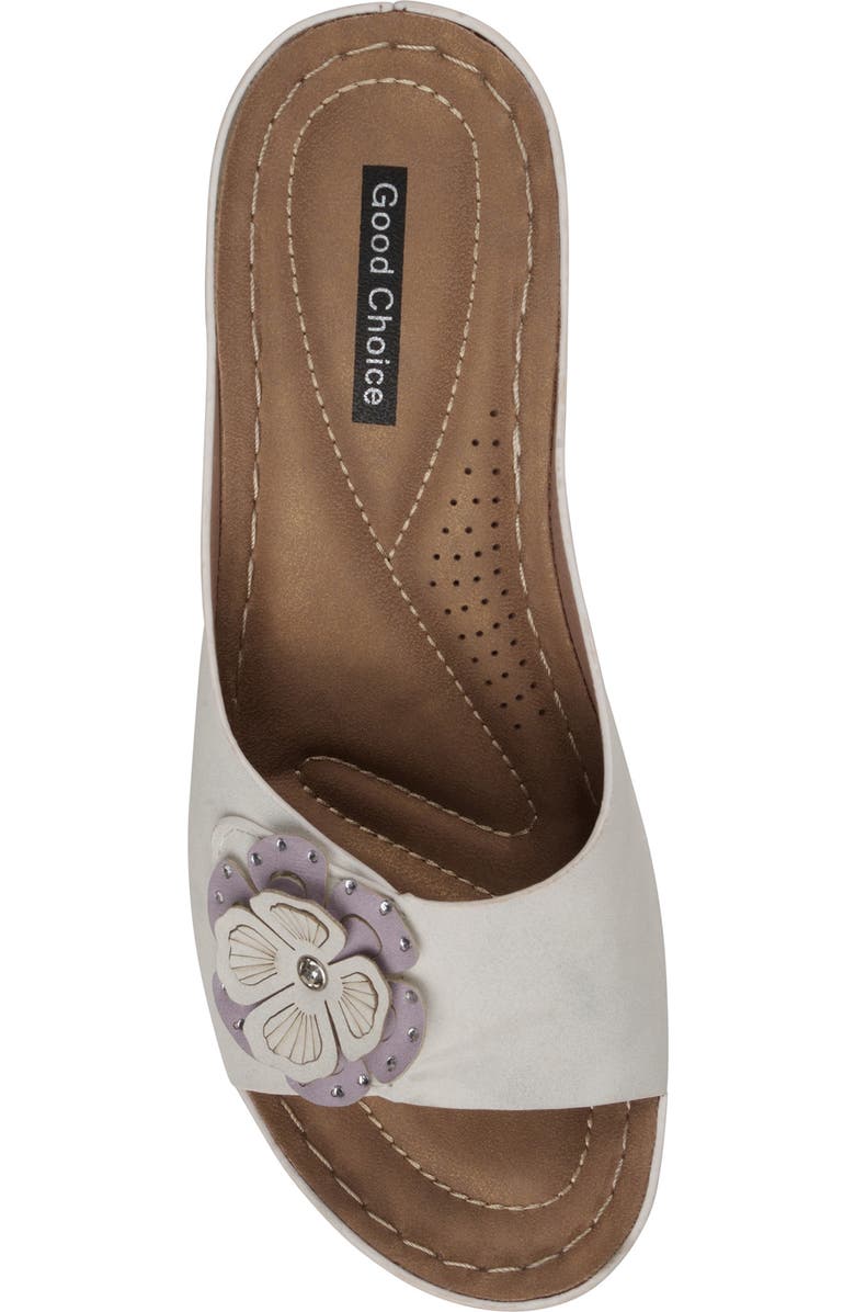 GC SHOES Naples Flower Wedge Sandal, Alternate, color, White