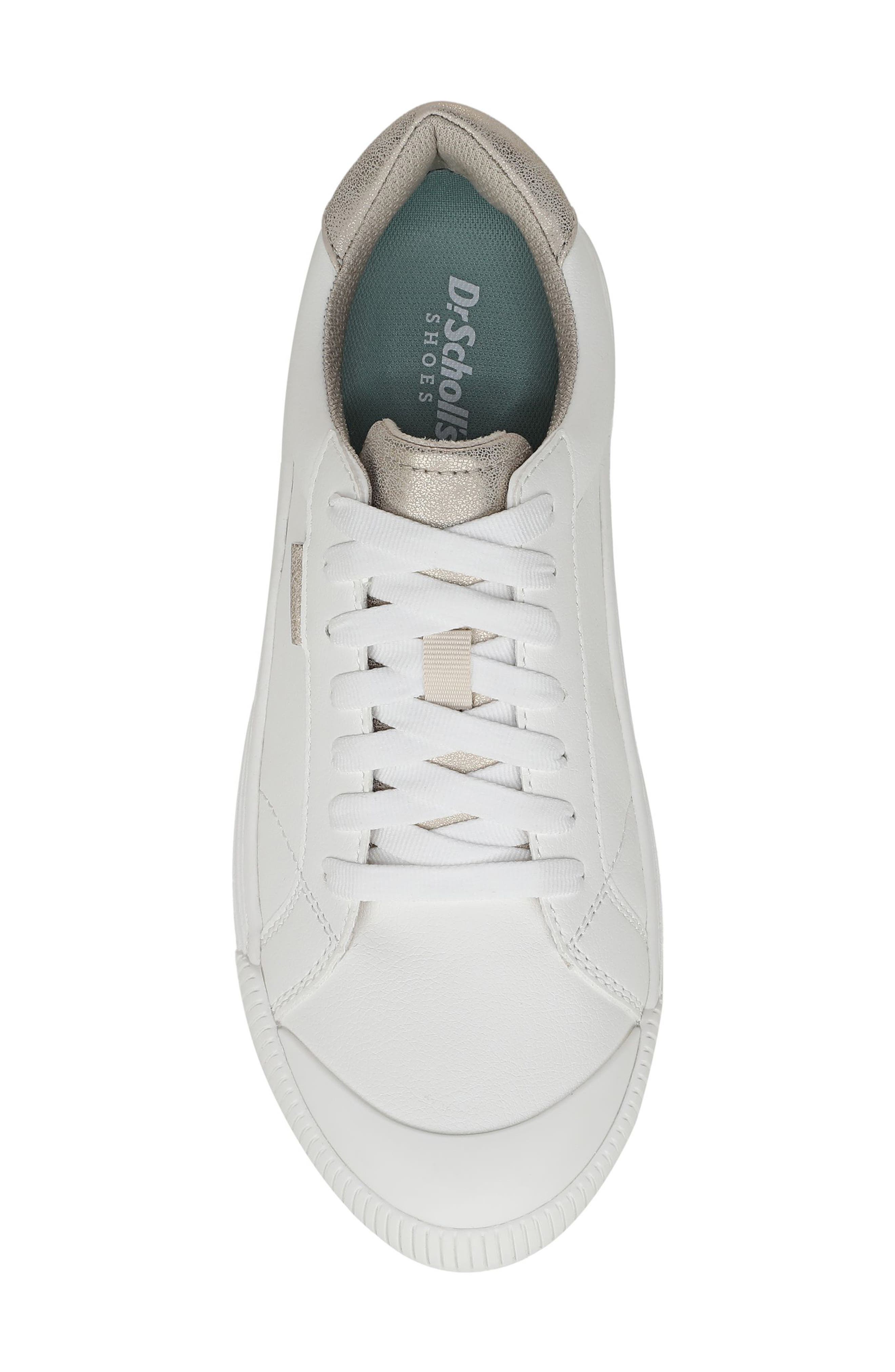 Dr. Scholl's Time Off Max Platform Sneaker, Alternate, color, White/ Gold