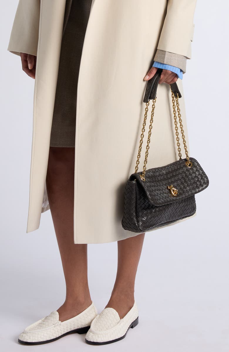Bottega Veneta Madison Intrecciato Shoulder Bag, Alternate, color, 2009 Espresso-M Brass