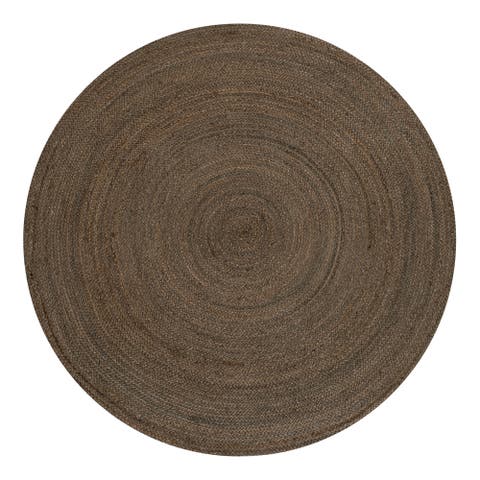 Zara Braided Coastal Cottage Round Jute Round Area Rug