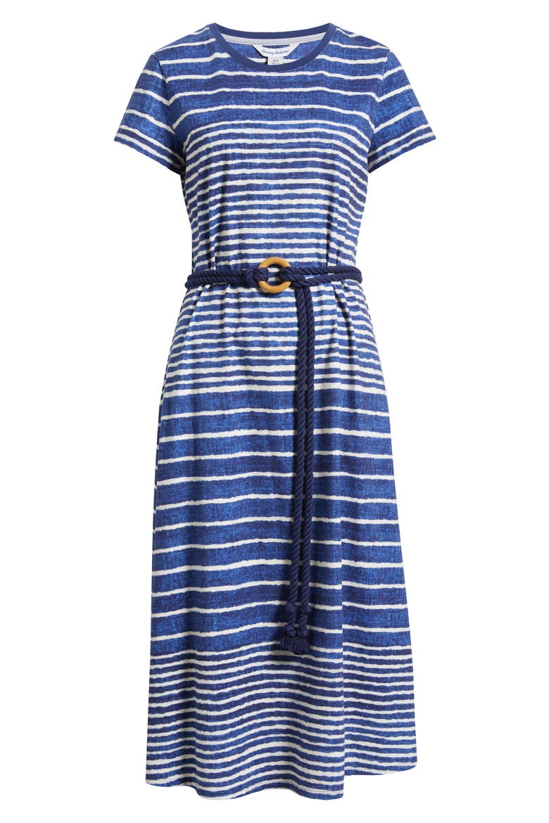 Coastal Chalet Belted Midi Dress, Alternate, color, ISLAND NAVY