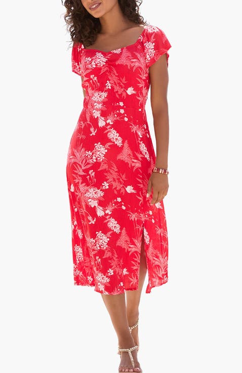 Floral Sweetheart Neckline Dress