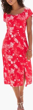 LASCANA Floral Sweetheart Neckline Dress