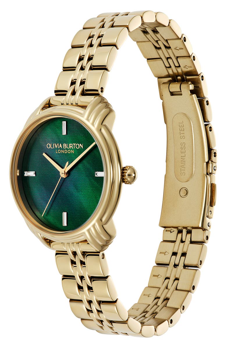 Olivia Burton Art Deco 2.0 Bracelet Watch, 30mm, Alternate, color, Green