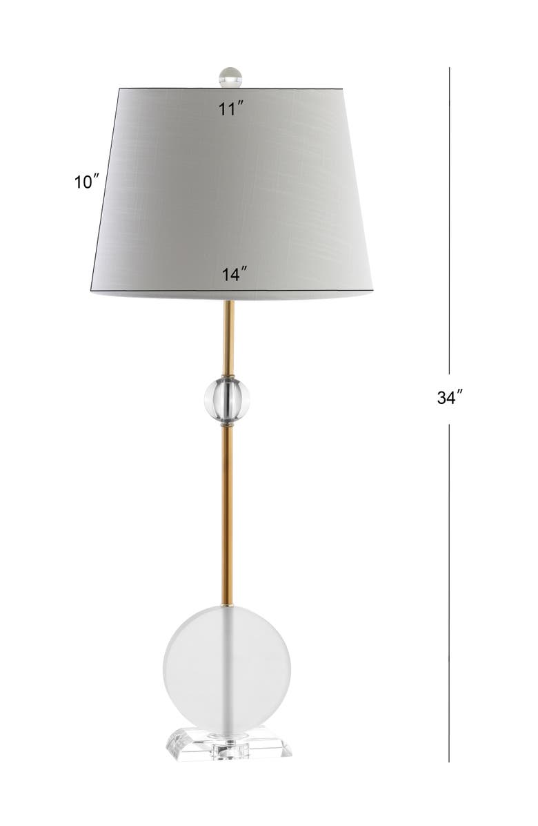 JONATHAN Y Spencer 34" Crystal/Metal LED Table Lamp, Brass, Alternate, color, Clear/Brass Gold