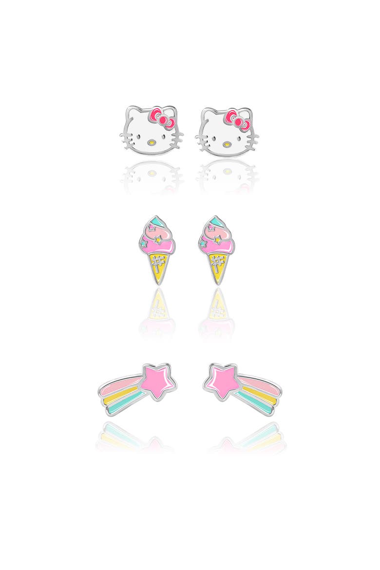 Ice Cream Stud Earrings, 3 Sets, Alternate, color, Multicolor