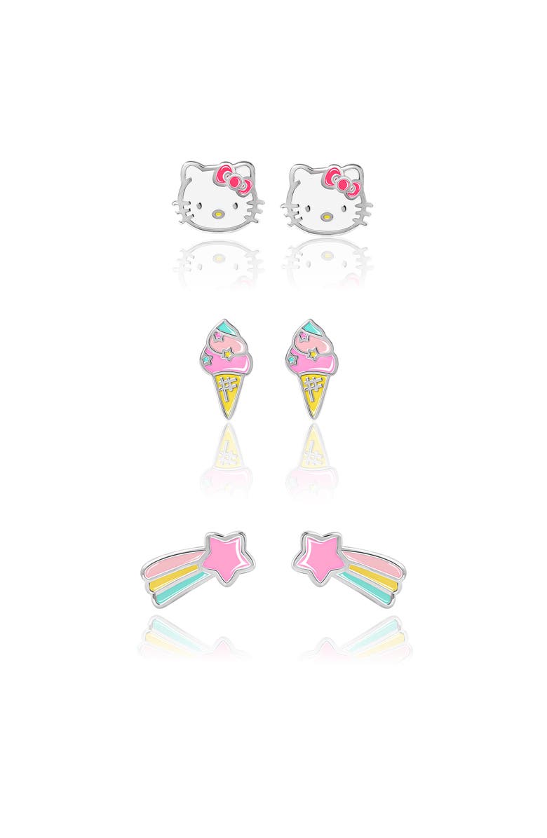 Hello Kitty Ice Cream Stud Earrings, 3 Sets, Alternate, color, Multicolor