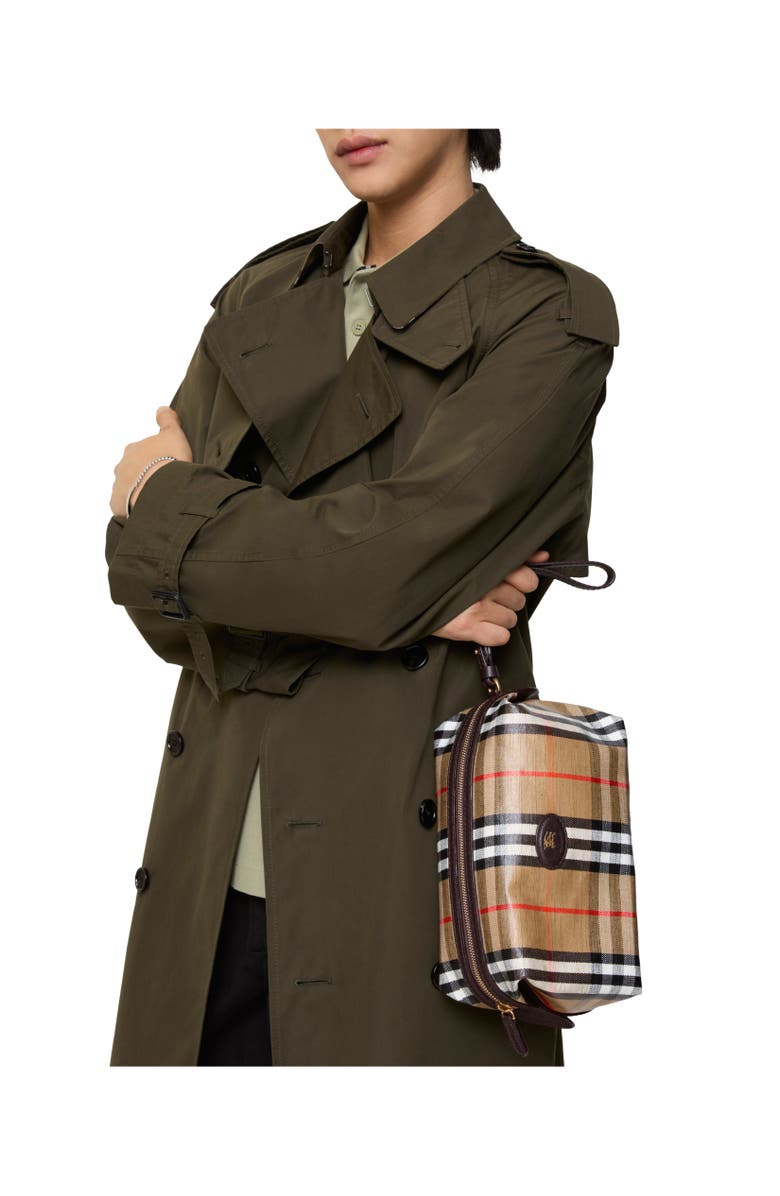 Burberry Highlands Travel Pouch, Alternate, color, Sand Beige