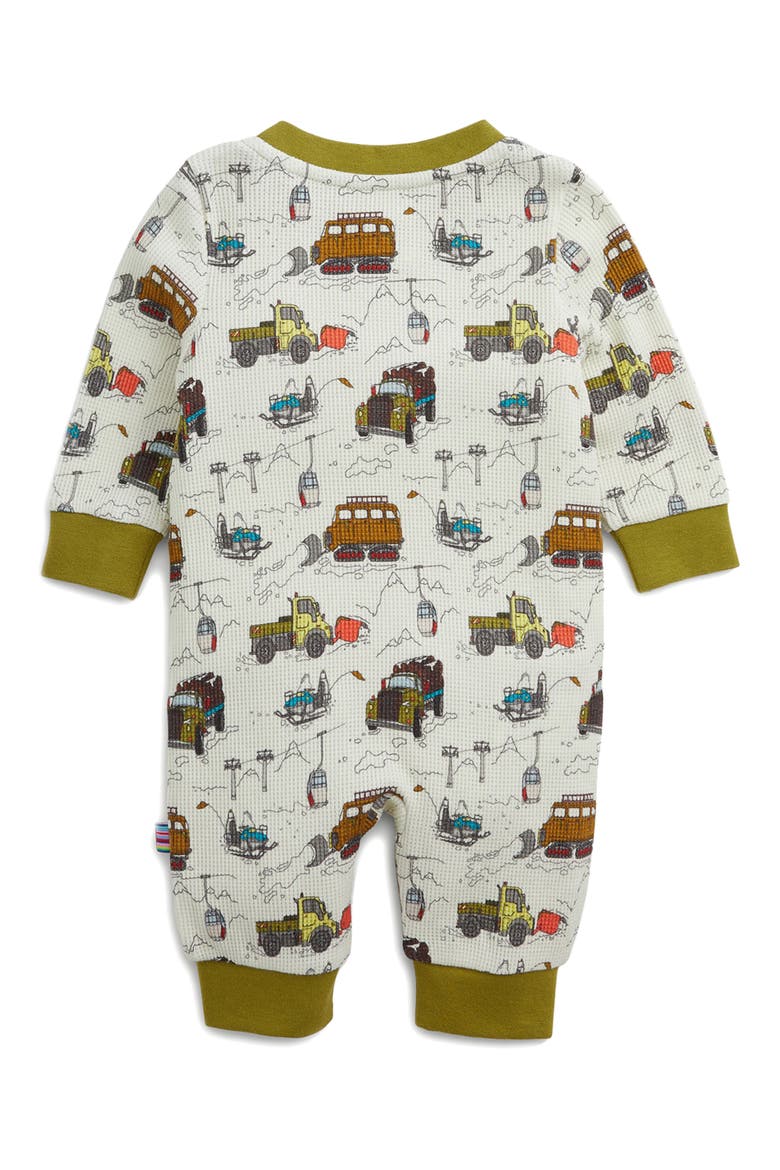 Trucks Magnetic Closure Waffle Romper, Alternate, color, TRUCK