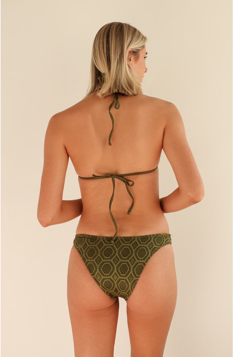 Dippin Daisys Palm Tie Back Triangle Bikini Top, Alternate, color, Bella Lace/Olive