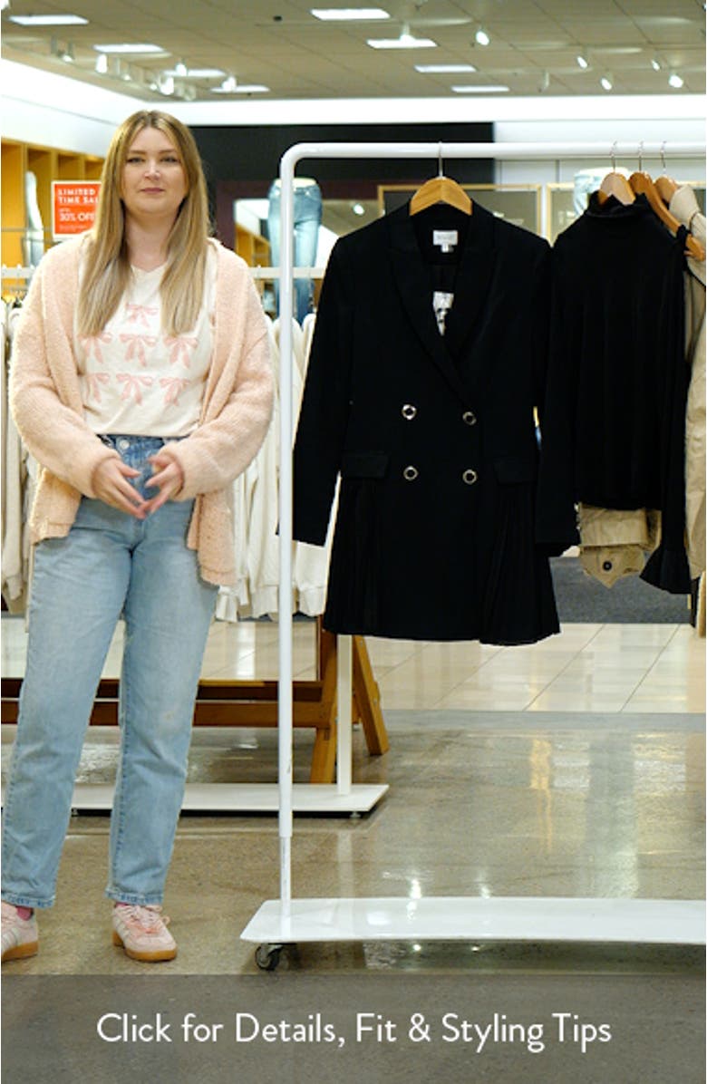 Noora Long Sleeve Pleated Blazer Minidress, sales video thumbnail