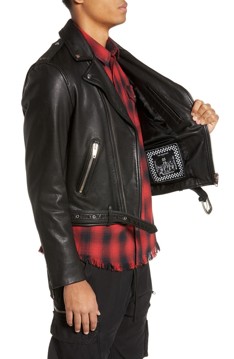 The Kooples Leather Biker Jacket, Alternate, color,