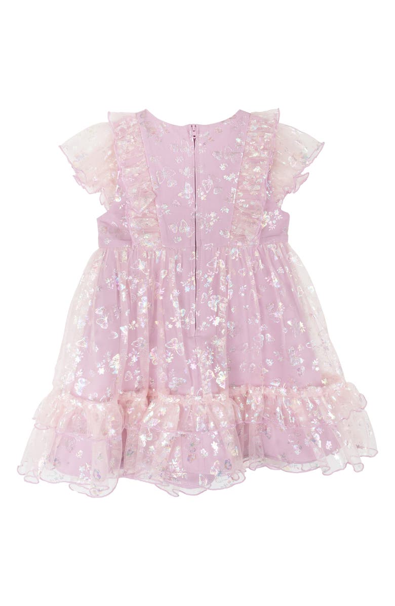 Rare Editions Kids' Iridescent Butterfly Mesh Dress, Alternate, color, 