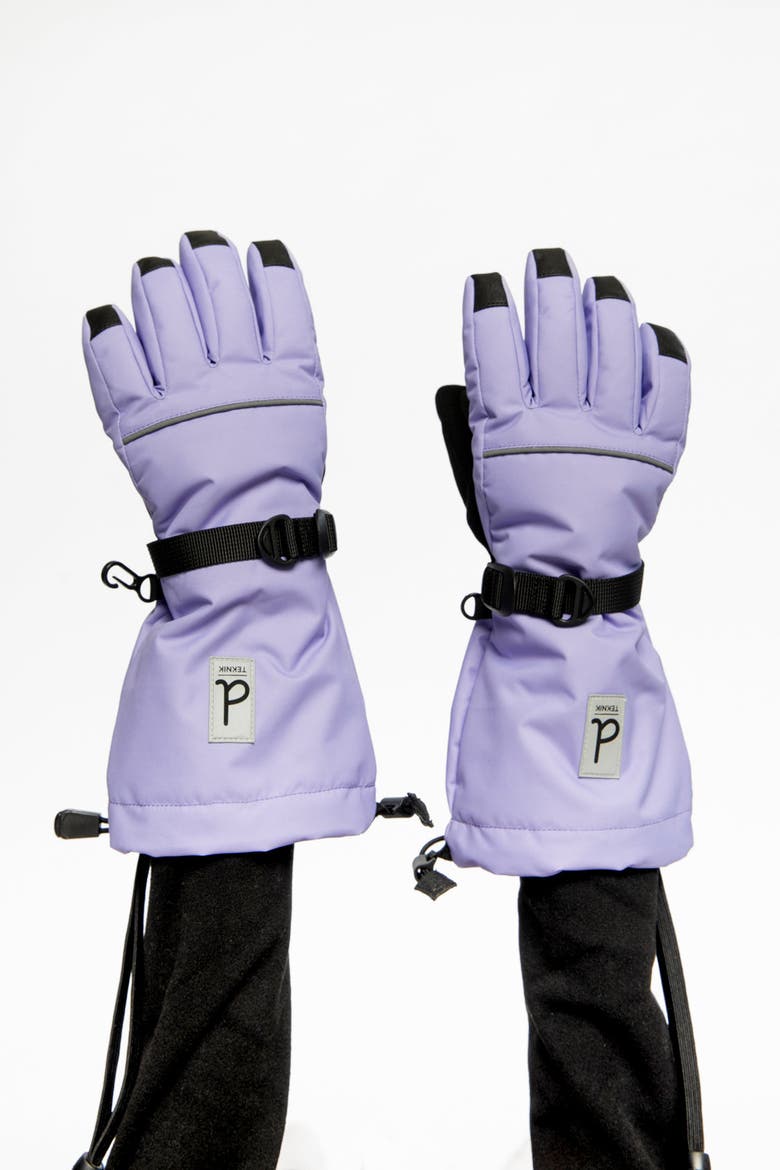 Teknik Cordura Fingertips Wrist Strap Winter Gloves, Alternate, color, Violet