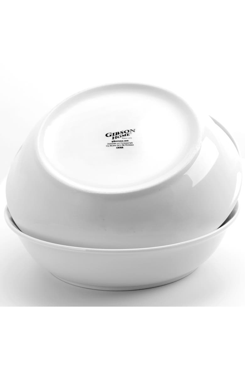 Wide 8.75 in. Stoneware Dinner and Serving Bowls, Alternate, color, White