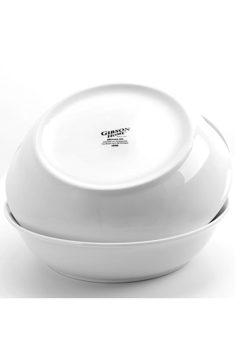 Gibson Home Wide 8.75 in. Stoneware Dinner and Serving Bowls , Set of 4, Alternate, color, White