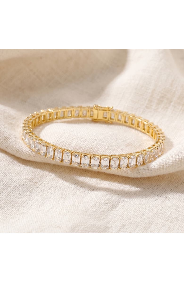 Bliss Diamond 15Ct Emerald Cut Diamond Tennis Bracelet 7" 14k Gold Lab Grown, Alternate, color, 14K Yellow Gold