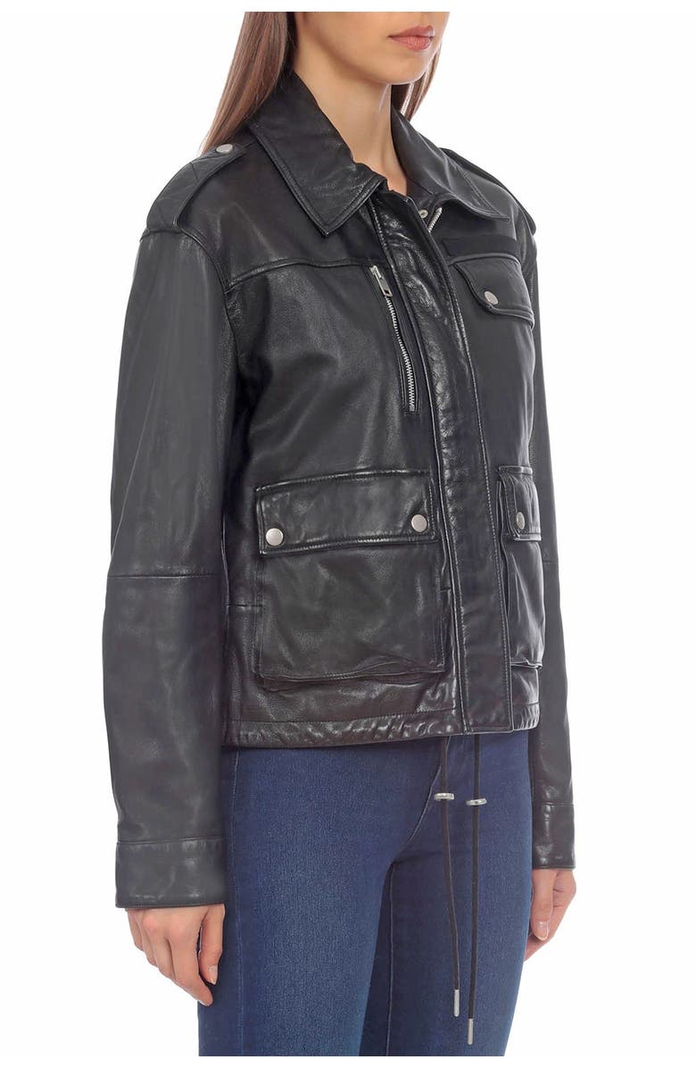 Bagatelle Leather Army Jacket, Alternate, color,