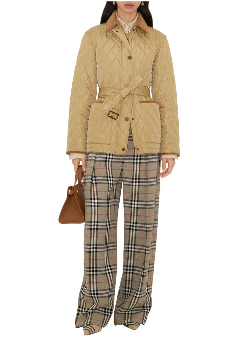 Burberry Quilted Nylon Jacket, Main, color, Flax Beige