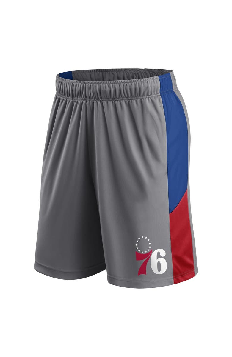 FANATICS Men's Fanatics  Gray Philadelphia 76ers Practice Performance Shorts, Alternate, color, 