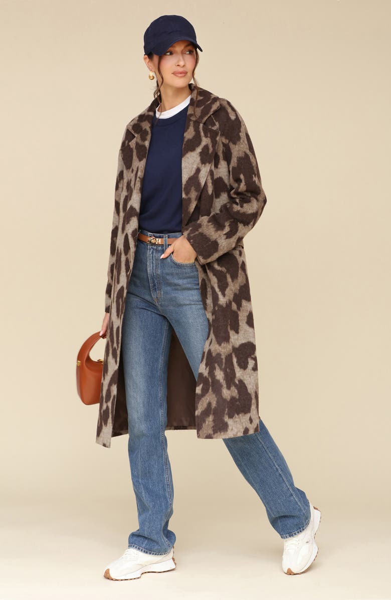 Avec Les Filles Leopard Print Walker Coat, Alternate, color,
