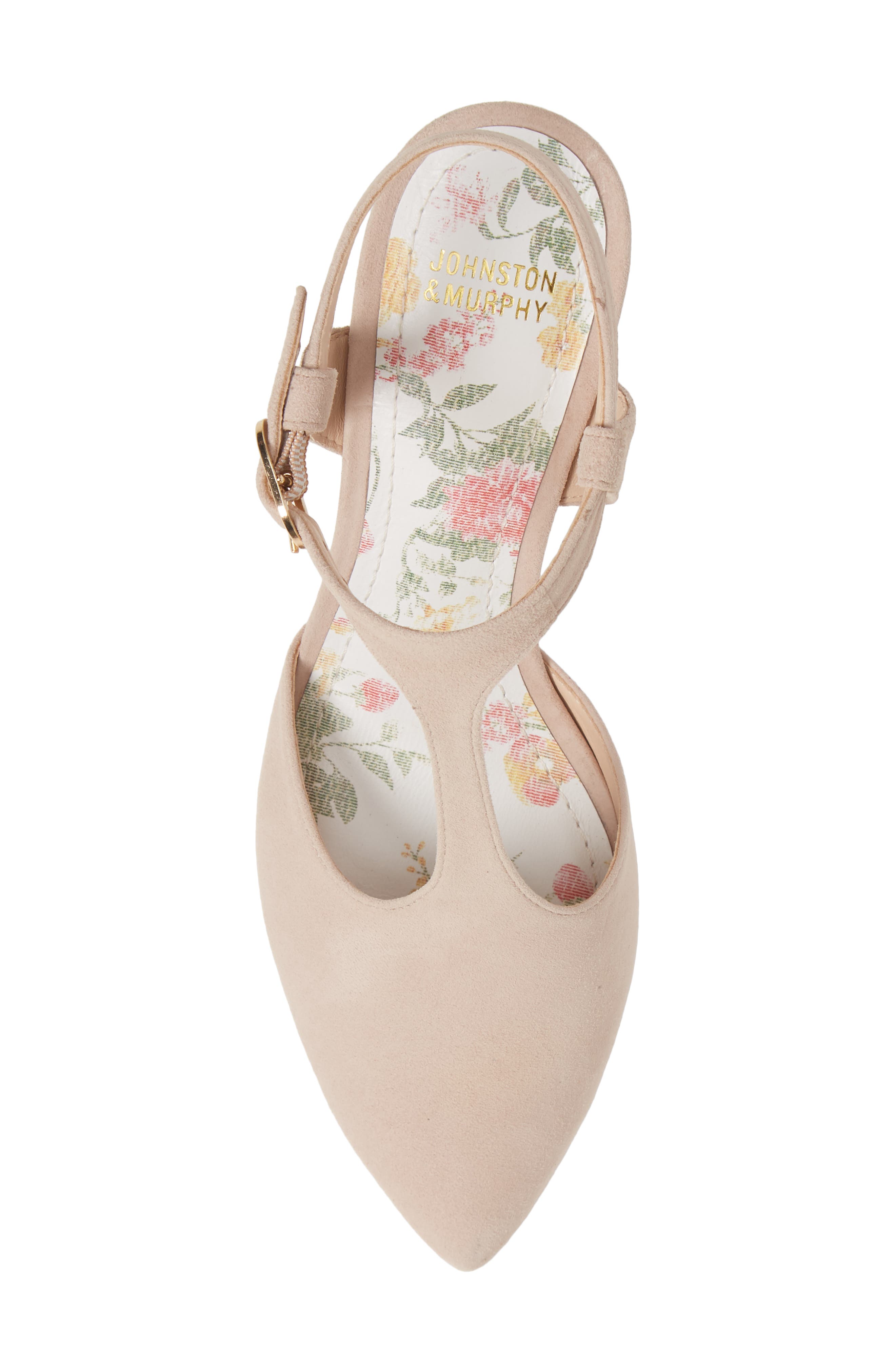 Laina T-Strap Pump, Alternate, color, SAND SUEDE SUEDE