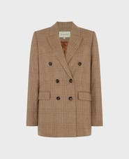 Really Wild Clothing Lennox Double Breasted Houndstooth Wool Blend Jacket
