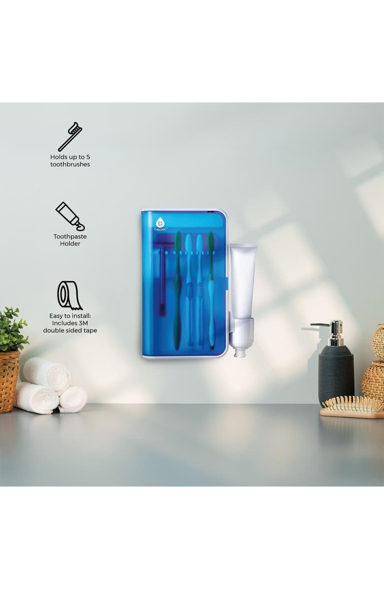 PURSONIC Complete Oral Care Bundle USB Rechargeable Sonic Toothbrush, Water Flosser & UV Toothbrush Sanitizer, Alternate, color, White