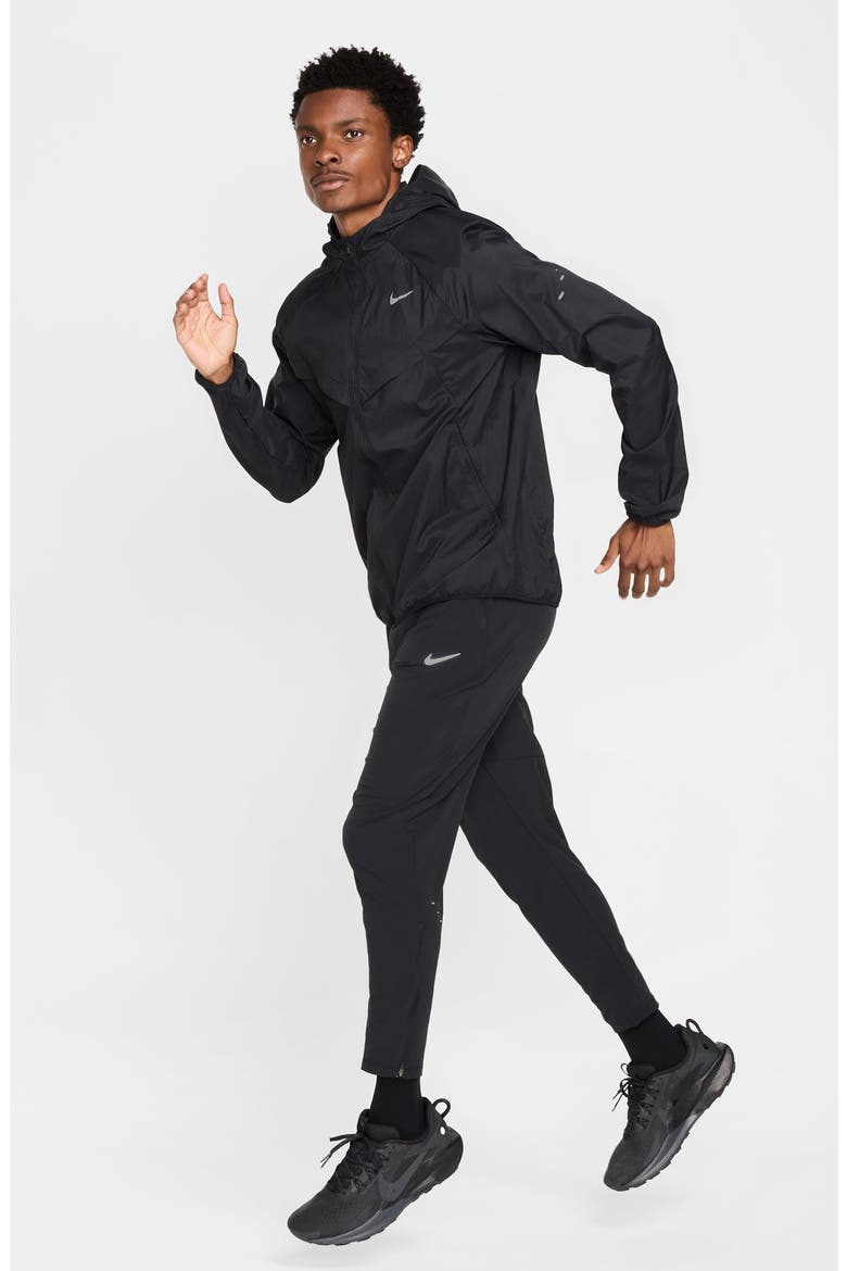 Stride Dri-FIT UV Hooded Running Jacket, Alternate, color, 010 BLACK/REFSIL