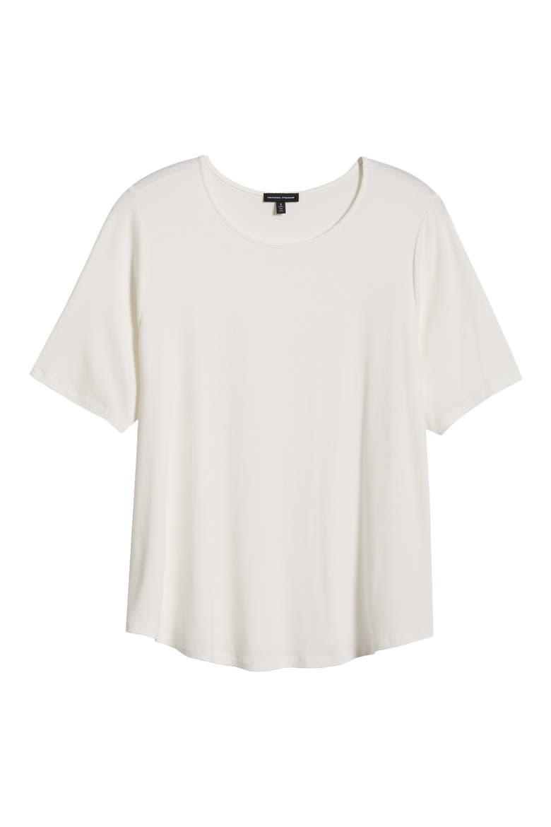 Lily Liquid Jersey Crewneck Top, Alternate, color, WHITE