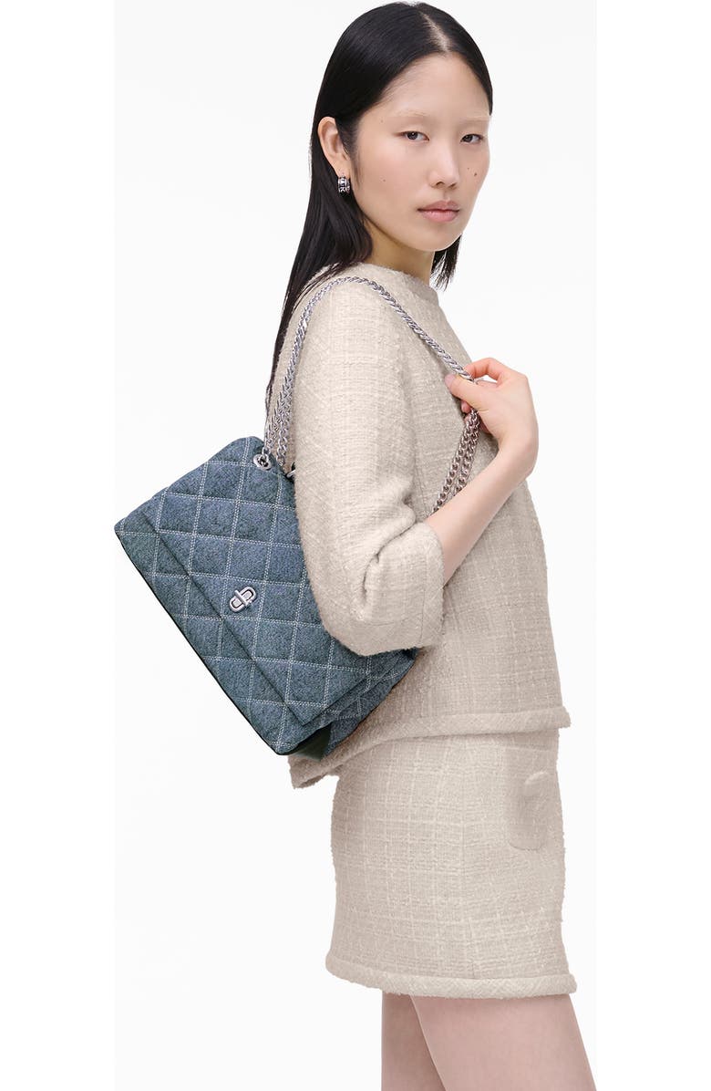 Marc Jacobs The Quilted Denim Dual Chain Shoulder Bag, Alternate, color,