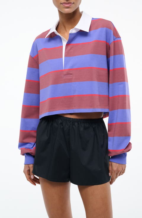 Gavin Stripe Crop Cotton Rugby Shirt