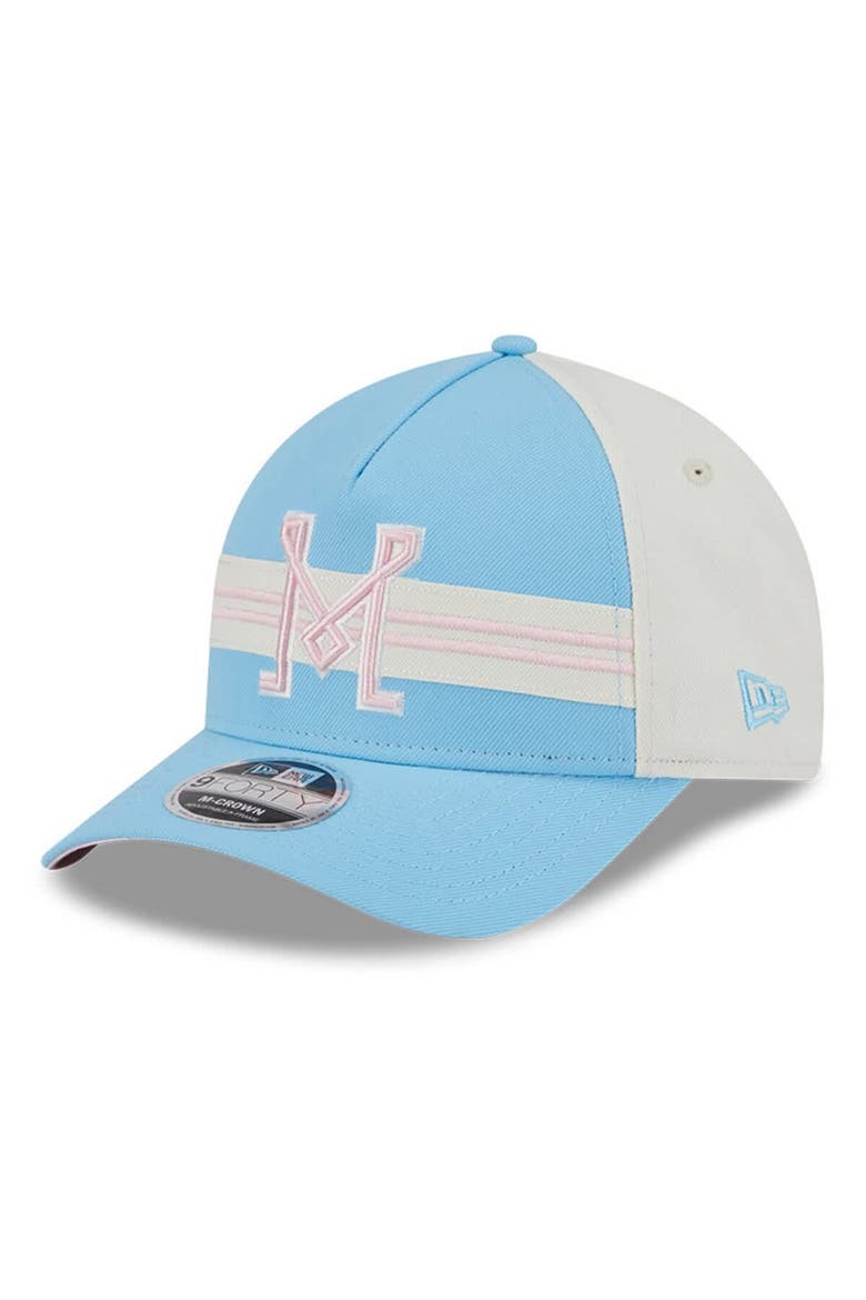 Men's New Era  Light Blue/White Inter Miami CF 2025 Jersey Hook 9FORTY M-Crown Adjustable Hat, Main, color, Light Blue