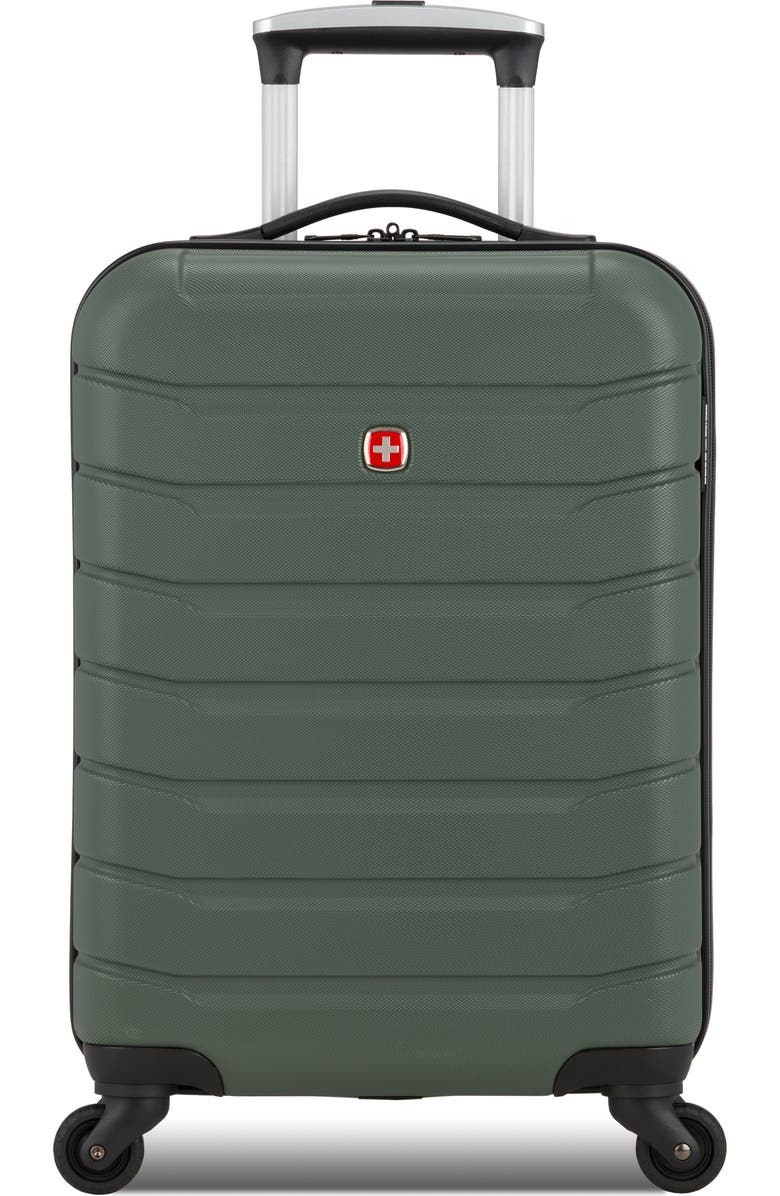 SWISSGEAR 20-Inch Hardside Spinner Carry-On Suitcase, Main, color, Olive