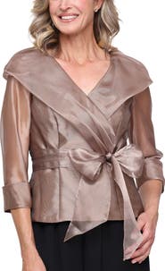 Alex Evenings Organza Wrap Top