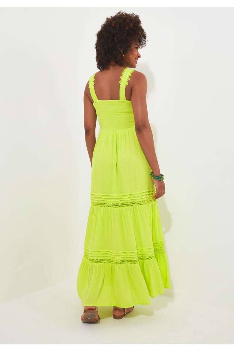 Square Neck Crinkle Maxi Dress, Alternate, color, LIME