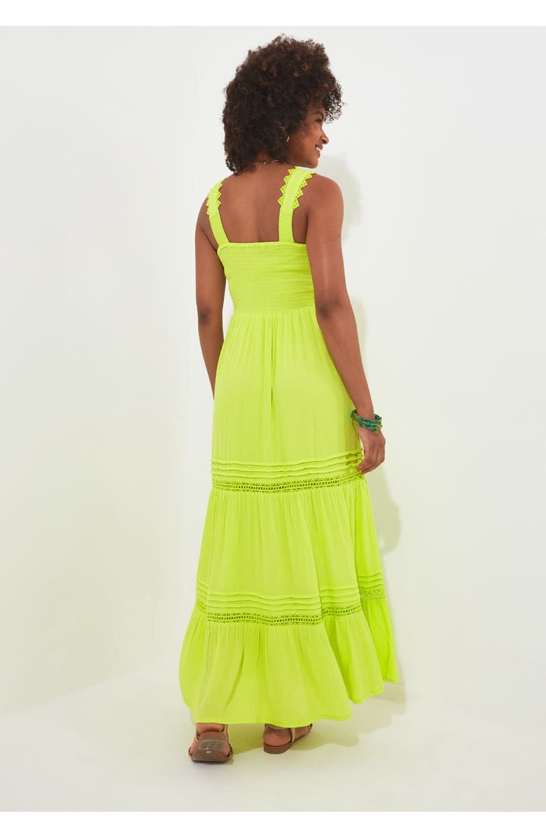 Joe Browns Square Neck Crinkle Maxi Dress, Alternate, color, Lime