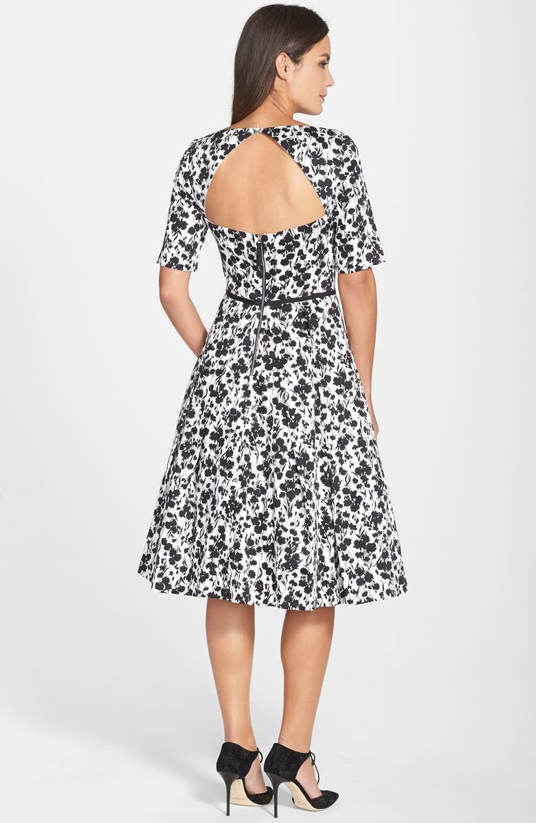 Maggy London Print Sateen Fit & Flare Dress, Alternate, color, 
