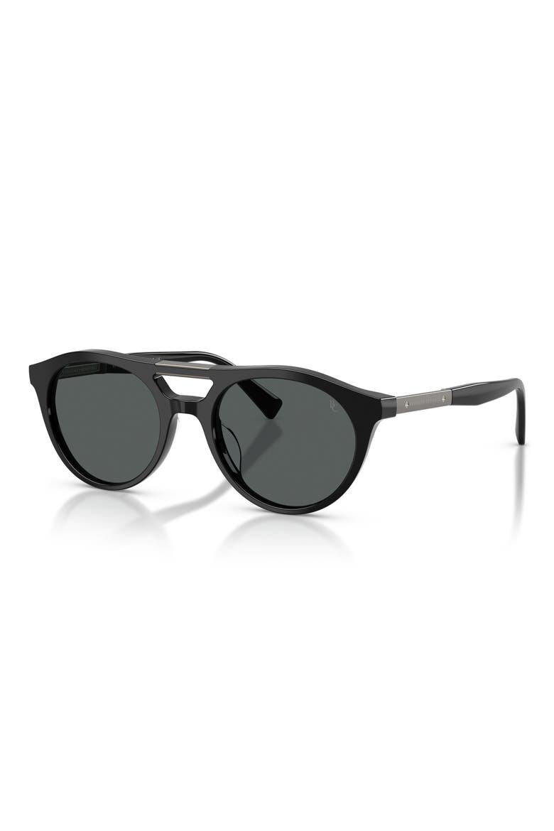 51mm Polarized Oval Sunglasses, Alternate, color, BLACK
