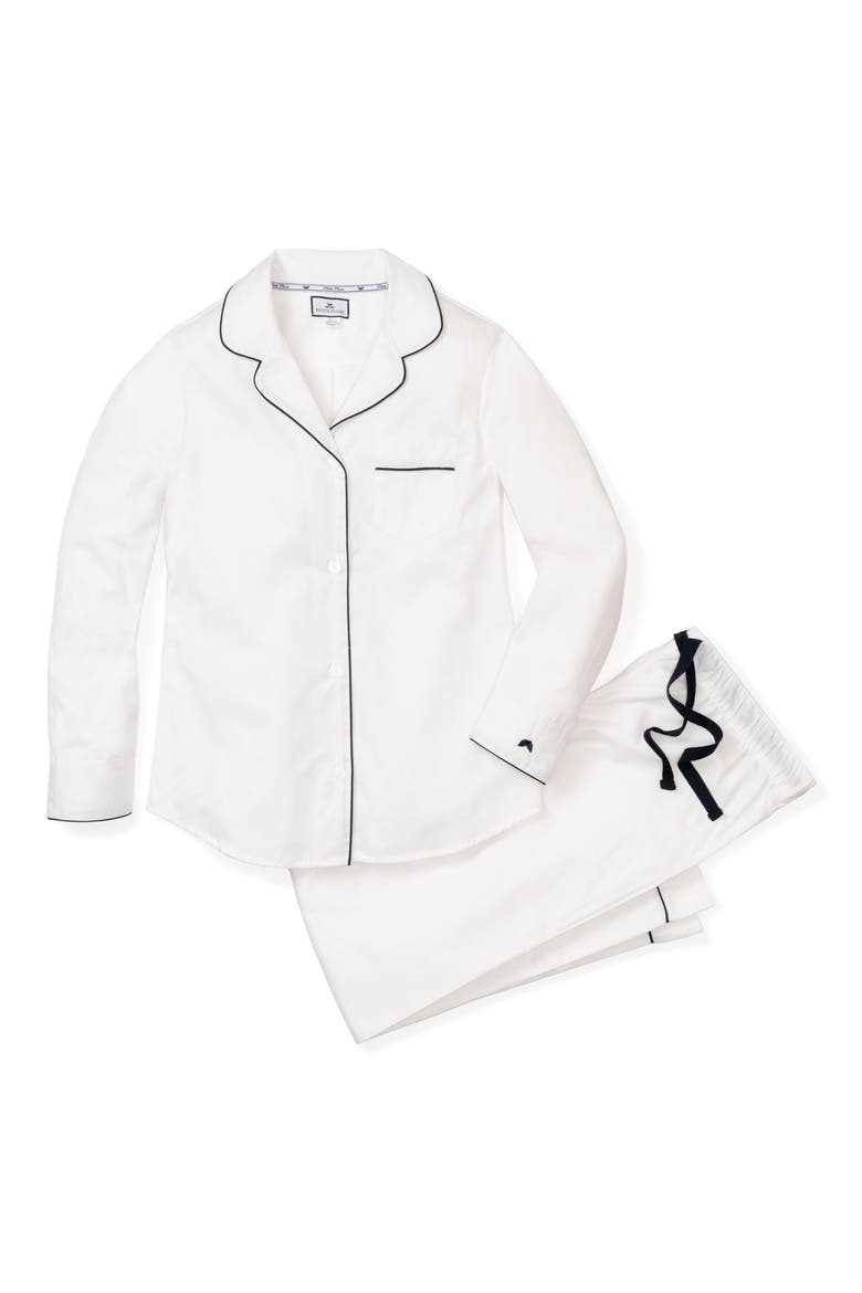 Classic Cotton Woven Twill Pajamas, Alternate, color, WHITE