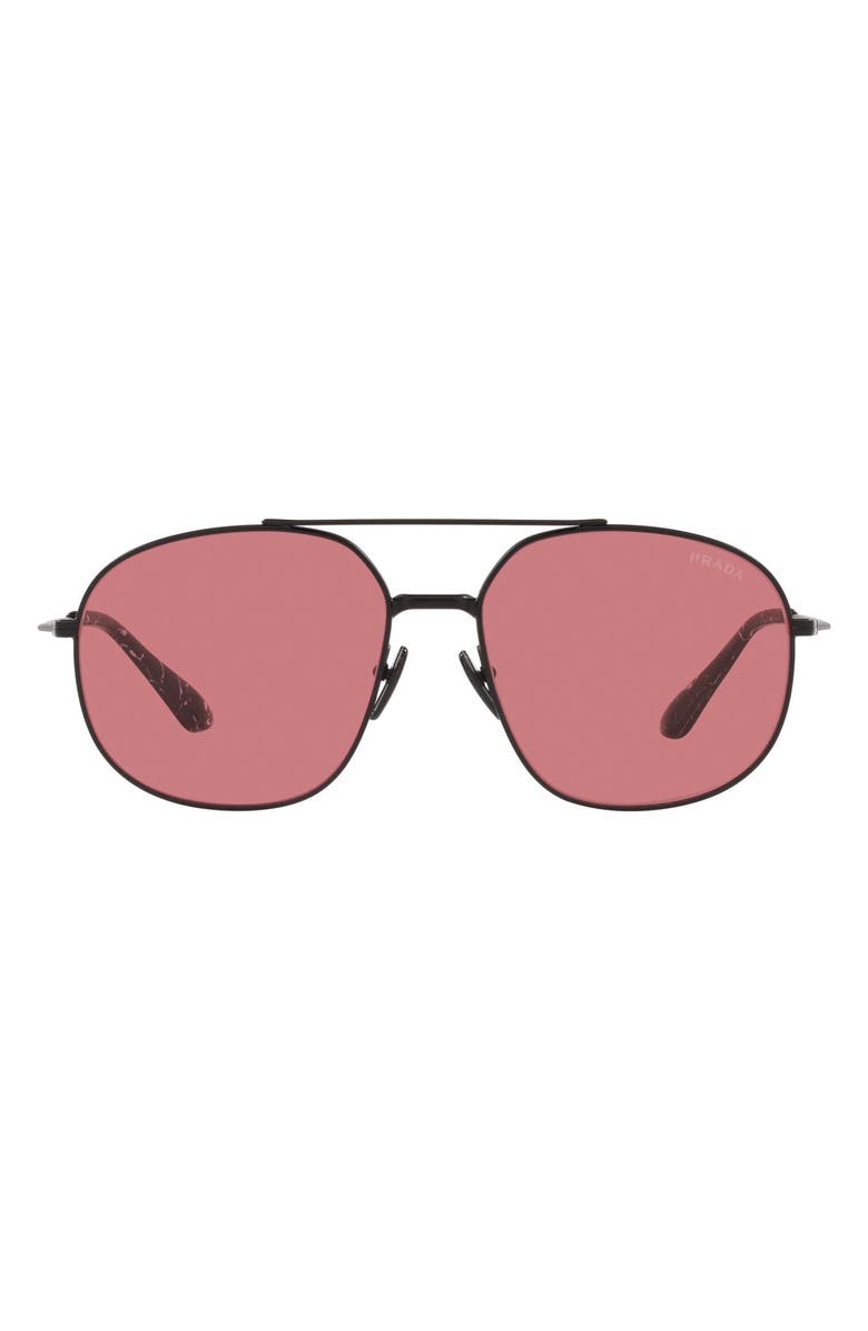 Prada 58mm Pilot Sunglasses, Main, color, 