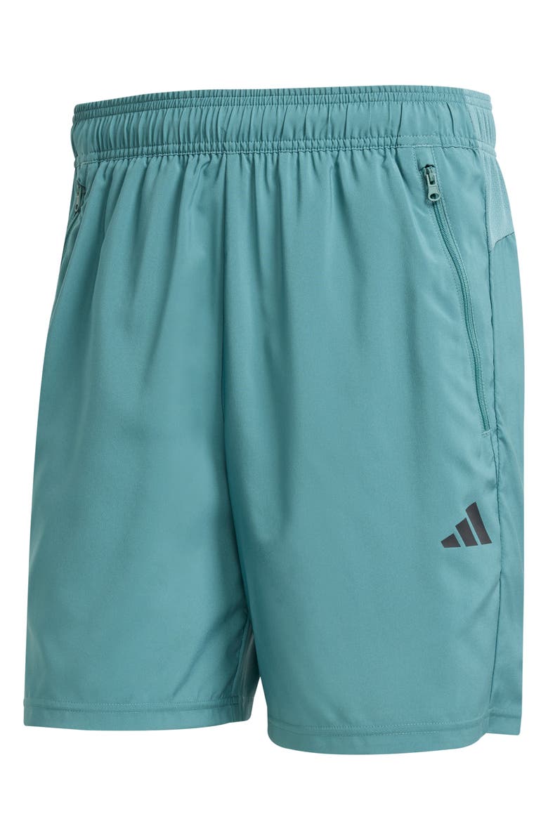 adidas Recycled Polyester Training Shorts, Alternate, color, Preloved Teal/ Black