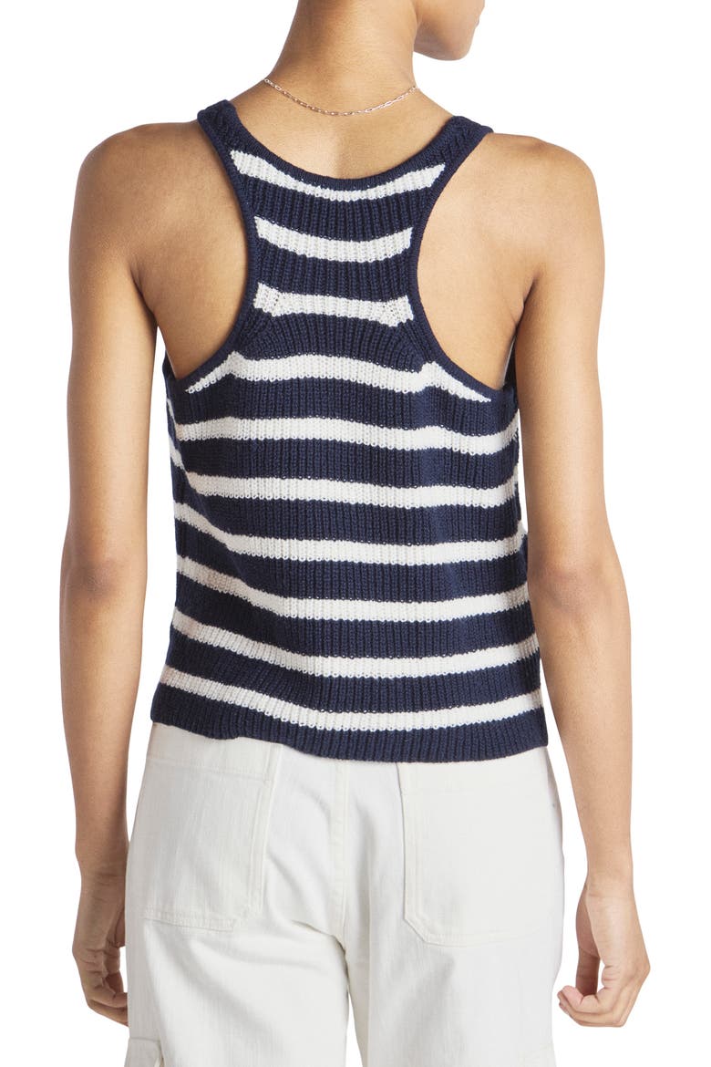 Deirdre Stripe Cotton Sweater Tank, Alternate, color, NAVY/ WHITE