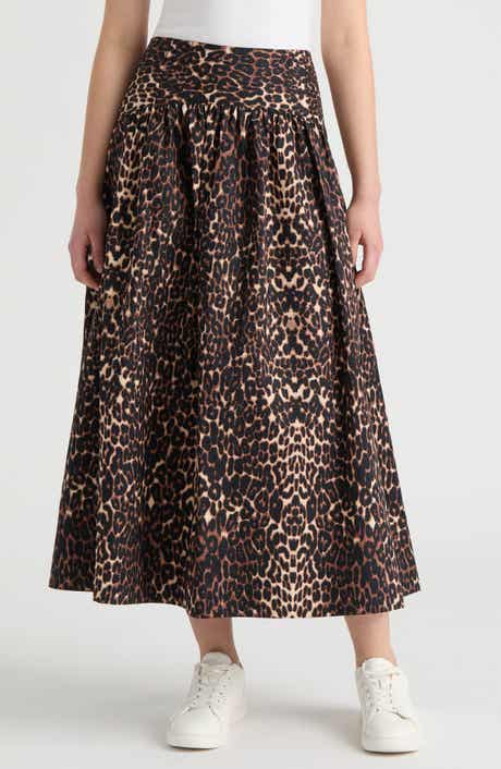 NVLT Poplin Gathered Midi Skirt