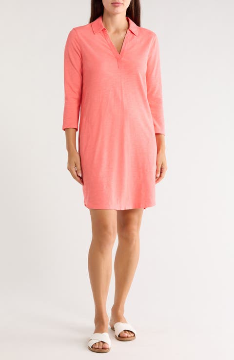 Ashby Isles Long Sleeve Cotton Jersey Polo Dress