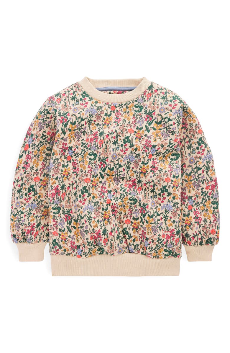 Mini Boden Kids' Floral Print Sweatshirt, Main, color, Ditsy Floral