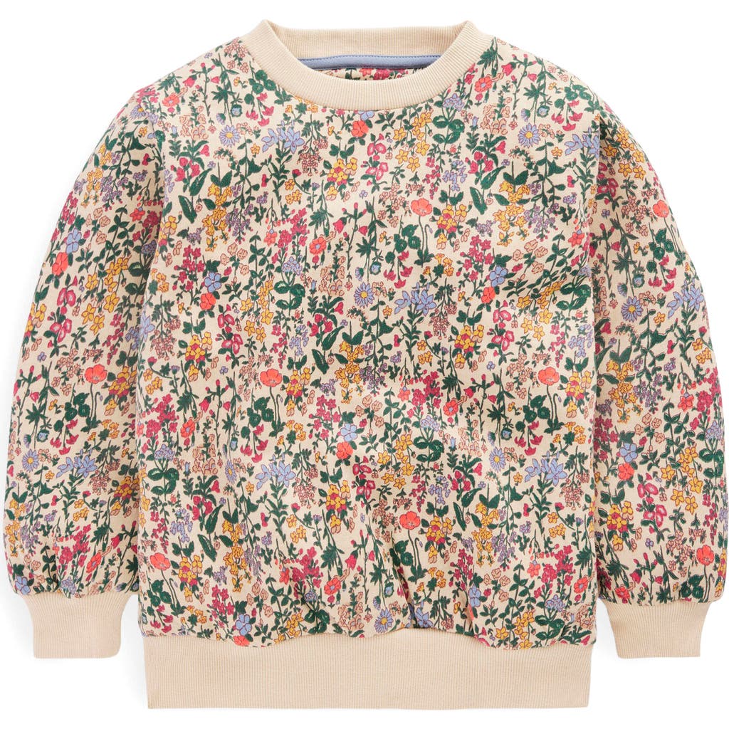 Mini Boden Kids' Floral Print Cotton Sweatshirt In Multi