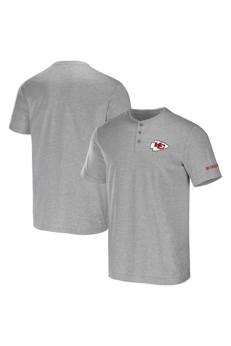 Men's NFL x Darius Rucker Collection by Fanatics Heather Gray Kansas City Chiefs Henley T-Shirt, Main, color, Heather Gray