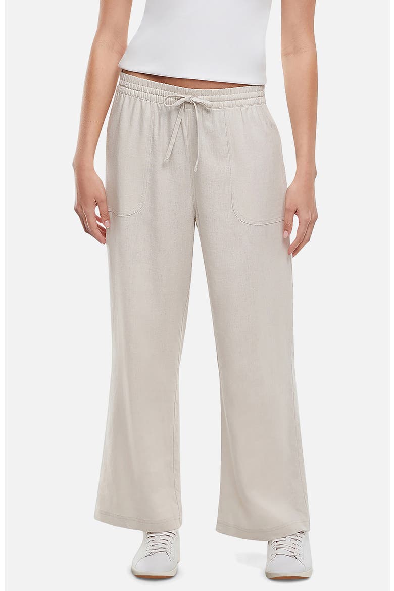Drawstring Linen Blend Ankle Wide Leg Pants, Main, color, PUMICE STONE